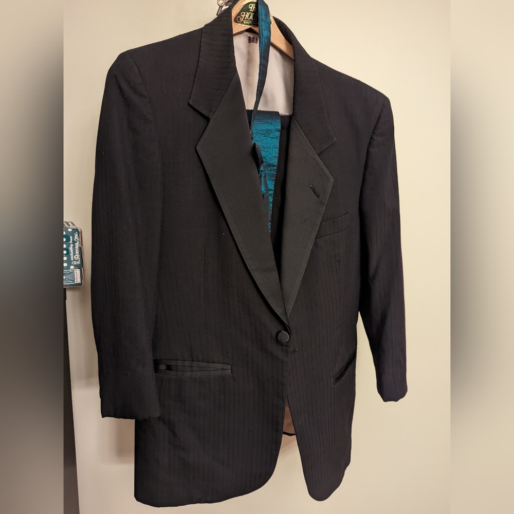 Vintage Pierre Cardin Tuxedo with Emerald Green Tie and Cumberbun